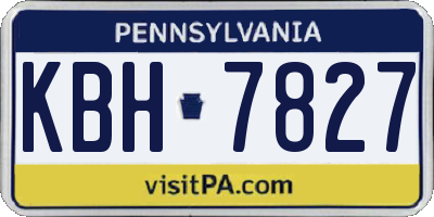 PA license plate KBH7827