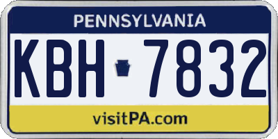 PA license plate KBH7832