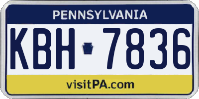 PA license plate KBH7836