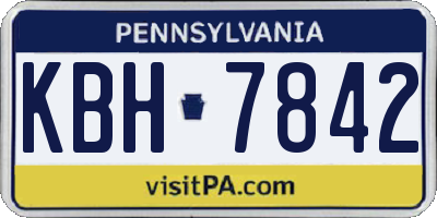 PA license plate KBH7842