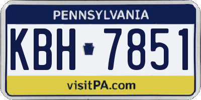 PA license plate KBH7851