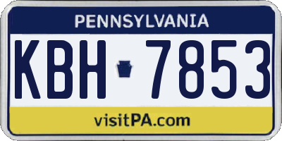 PA license plate KBH7853