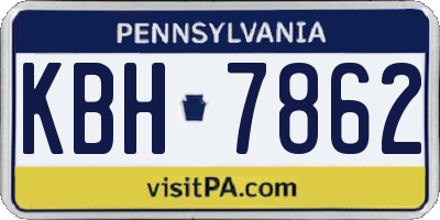 PA license plate KBH7862