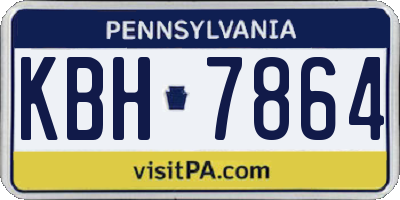 PA license plate KBH7864