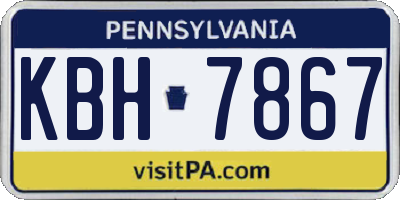 PA license plate KBH7867