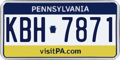 PA license plate KBH7871