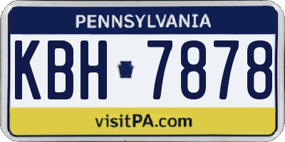 PA license plate KBH7878