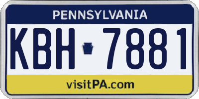 PA license plate KBH7881