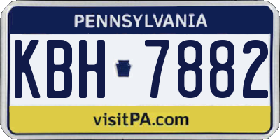 PA license plate KBH7882