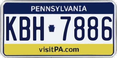 PA license plate KBH7886