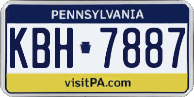 PA license plate KBH7887