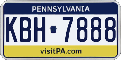PA license plate KBH7888