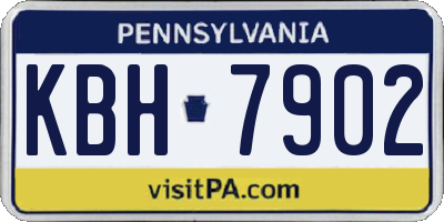 PA license plate KBH7902