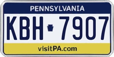 PA license plate KBH7907