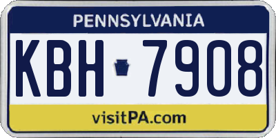 PA license plate KBH7908