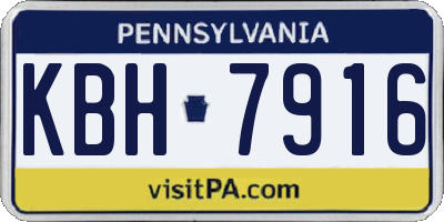 PA license plate KBH7916
