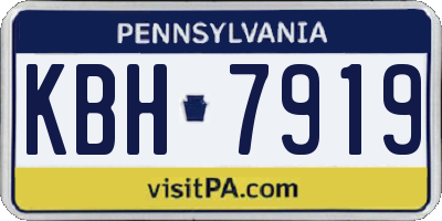 PA license plate KBH7919