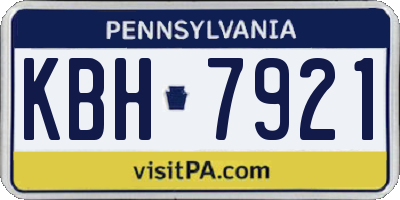 PA license plate KBH7921
