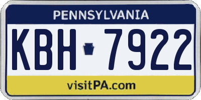 PA license plate KBH7922