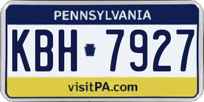 PA license plate KBH7927