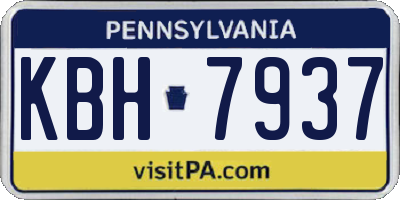 PA license plate KBH7937