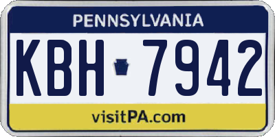 PA license plate KBH7942