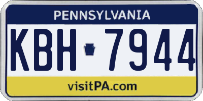 PA license plate KBH7944