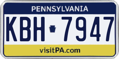 PA license plate KBH7947