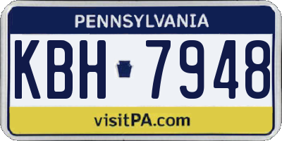 PA license plate KBH7948