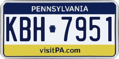 PA license plate KBH7951