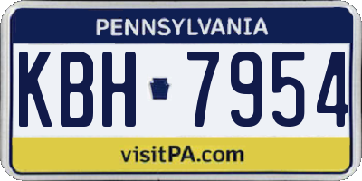 PA license plate KBH7954