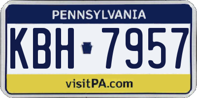 PA license plate KBH7957