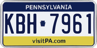 PA license plate KBH7961
