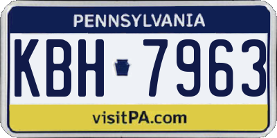 PA license plate KBH7963