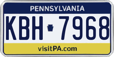 PA license plate KBH7968