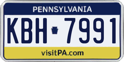 PA license plate KBH7991