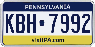 PA license plate KBH7992