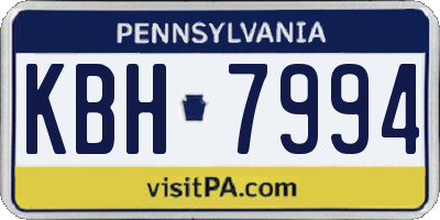 PA license plate KBH7994
