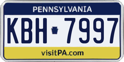PA license plate KBH7997