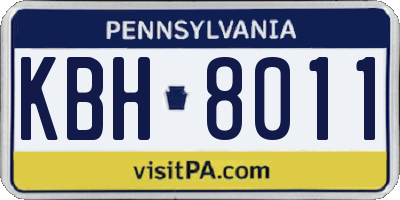 PA license plate KBH8011