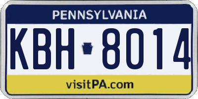PA license plate KBH8014