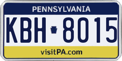 PA license plate KBH8015
