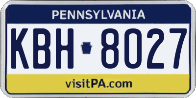 PA license plate KBH8027