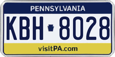PA license plate KBH8028