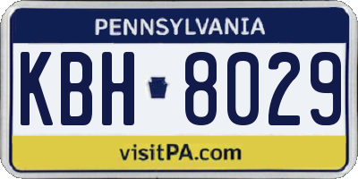 PA license plate KBH8029