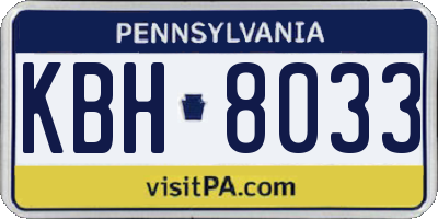 PA license plate KBH8033