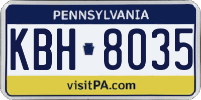PA license plate KBH8035
