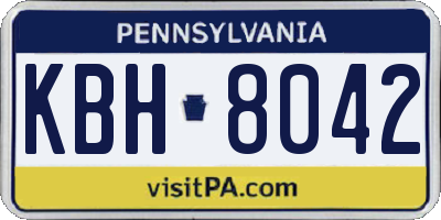 PA license plate KBH8042