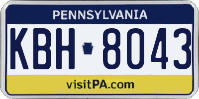 PA license plate KBH8043