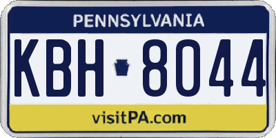 PA license plate KBH8044